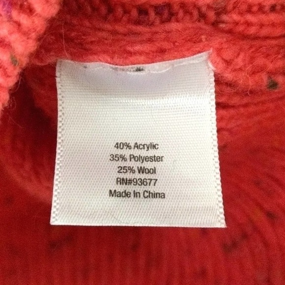 a.n.a Speckled Wool Blend Cable & Waffle Knit Sweater Hot Pink Small - Picture 5 of 10